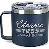 JOUWUI 71th Birthday Gifts For Women Men, 1955 Turning 71 Year Old Birthday Gifts Ideas, 71th Birthday Decorations for Dad, Grandpa, Uncle, Husband, Friends, Coworkers, 14Oz Men's Coffee Mug Cup