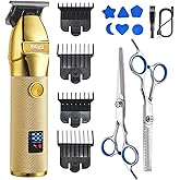 DSP® Hair Trimmer Beard Trimmer for Men with LED Display Rechargeable Hair Cutting Machine (Gold)