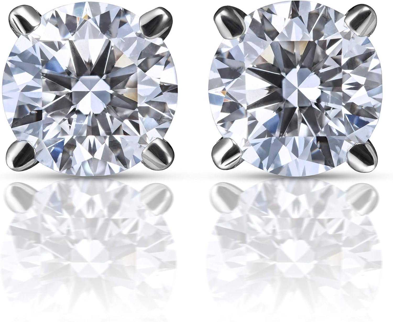 Romas Lab Grown Diamond Stud Earrings Certified Ef Color Vssi Clarity Set In 14k White Gold With Beautiful Led Earring Box