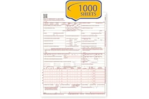 COMPUCHECKS CMS-1500 Claim Forms – Current HCFA 02/2012 Version Health Insurance Claim Forms for Medical Facilities and Hospitals, Compatible w/Laser and Inkjet Printers - 8.5'' x 11 (1000 Sheets)
