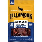 Tillamook Country Smoker Zero Sugar Black Pepper Beef Jerky Sticks, 6.5 Oz, 14g Protein, Real Hardwood Slow-Smoked, High Protein, Low Carb Meat Snacks, Keto-Friendly, 0g Sugar &amp; Total Carbs