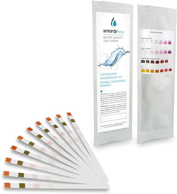 Smardy 10x Ultra Test En Bandelettes 4 En 1 Test De La Durete De L Eau Nitrate Nitrite Durete Totale Ph Amazon Fr Cuisine Maison