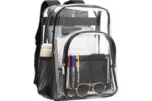 Axqcctoys TPU Clear Backpack, Stadium Approved Large Clear Backpack, Clear Backpack Heavy Duty for Stadium, Work, Travel