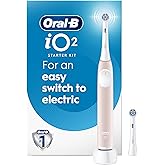 Oral-B iO2 Electric Toothbrush, for an Easy Switch to Electric, Light Pink, iO Series 2 Starter Kit with 1 Toothbrush and 2 B