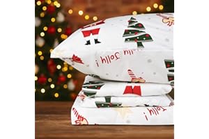 Hitime Queen Size 4-Piece Christmas Sheet Set - Ultra Soft & Breathable Polyester Bed Sheets, All Season Cooling Bedding with