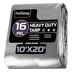 Patiobay Tarp 10x20FT, 16 Mil Large Tarp, Tarps