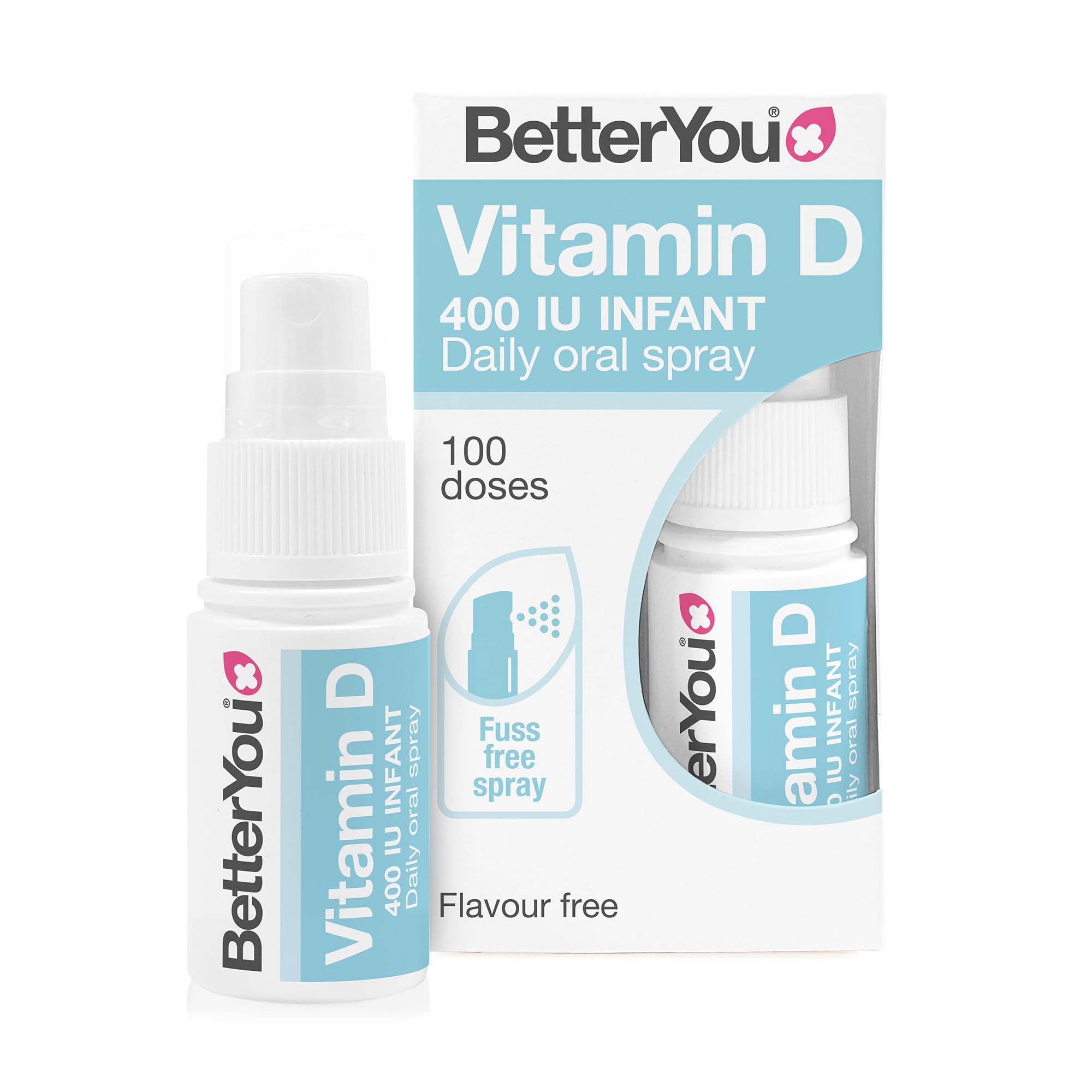 BetterYou Vitamin D 400 IU Infant Oral Spray for Babies & Kids Under 3 Years, Gentle Fast Acting Formula to Support Growing Bones and a Healthy Immune System, 3-Month Supply, Flavour Free