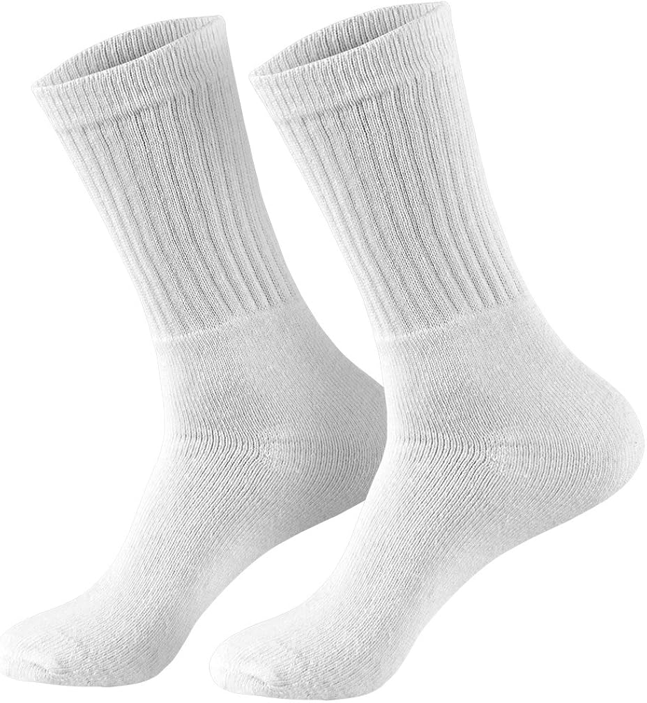 5 Pairs of Tennis Socks Natural Pure 100 Cotton Men Women White Health