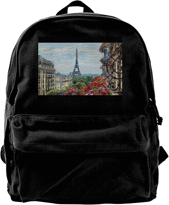 Amazon Co Jp パリの壁紙 Paris リュック 黒 メンズ レディース 旅行 通勤 通学 シンプル デイパック 大きめ 軽量 丈夫 カジュアル 服 ファッション小物