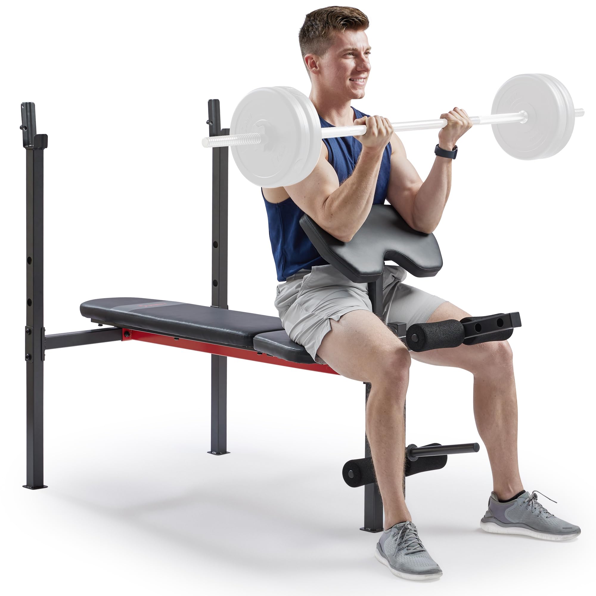 Photo 1 of ***FACTORY SEALED***
Sunny Health & Fitness Adjustable Multi-Function Incline Weight Bench with Barbell Rack, Full Body Workout Exercise Strength Training for Home Gym W/Optional Leg Developer & Preacher Curl Attachment