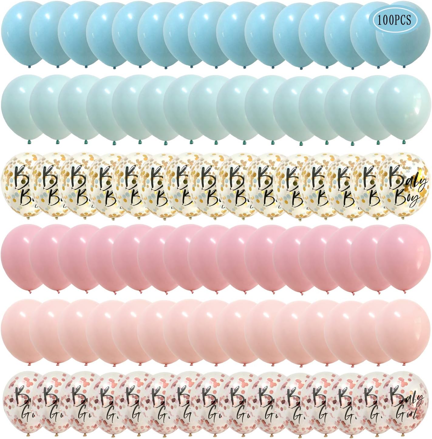 Gender Reveal Balloons Pink Blue- Confetti Balloons for Baby shower Twins Boy and Girl Party Decorations