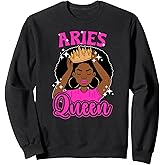 Aries Queen Black Aries Zodiac Sign Aries Astrology Sweatshirt
