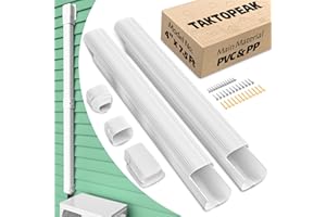 TAKTOPEAK Mini Split Line Cover: 4'' 7.5 Ft Line Hide for Mini Split Air Conditioner Central AC HVAC - Waterproof Decorative Pipe Cover for Outdoor