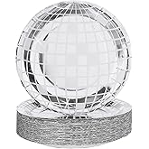FunisFun Disco Ball Plates 50P Disposable Plates for 70s Disco Party Decorations Wedding Birthday Bachelorette Party 7"