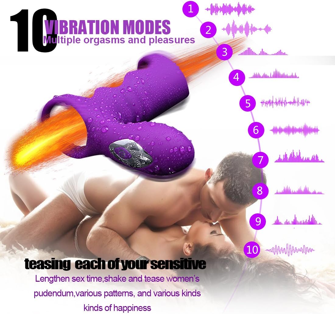 USB Waterproof Charging Flǐrtǐng Tōngue Víbratiōn Ring Band Víbratiōn Shaking Tōngue P¨ºnis Ring for Women Men