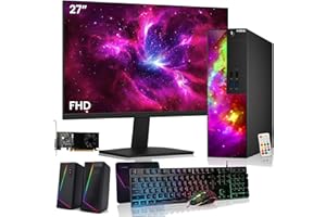 AXOII RGB Gaming PC Desktop Computer + 27 Inch FHD Monitor – Intel Core i5 up to 3.60 GHz, Radeon RX 550 4GB, 16GB DDR4, 512G