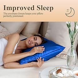 Silk Like Satin Pillowcase Queen Size, Royal Blue