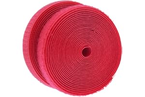 IHKFILAN 5 Yards Sew On Hook and Loop Tape Fastening Nylon Fabric Tape with Non-Adhesive for DIY Craft Interlocking Tape Sewing Fasteners (3/4''Wide, 5 Yard Hook + 5 Yard Loop) for Roll,Red
