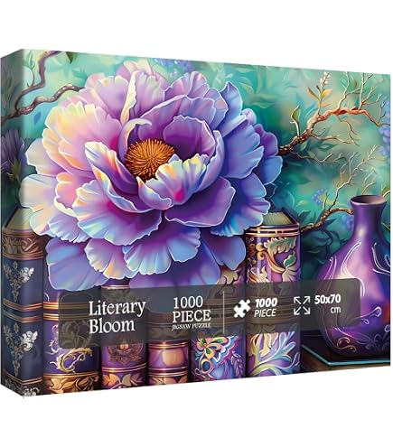 Magic Crystal Tree 1000 Piece Jigsaw Puzzle For Adults - Fantasy Forest Landscape With Colorful Flowers