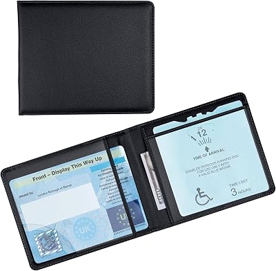 OFFCUP PU Leather Disabled Badge Holder Blue Hologram Safe Timer Wallet Cover
