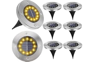 KelvinLux Solar Garden Lights Outdoor, 8 Packs Bright Solar Powered Ground Light with Updated 12 LEDs, Waterproof Disk Warm Flat Lights for Garden Patio Yard Deck Lawn Walkway Landscape Decor