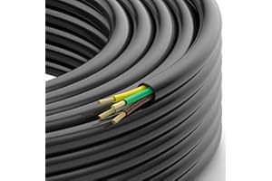 DOAUTO 50 Foot Heavy Duty 14AWG 4 Way Round Conductor Wiring RV Trailer Cord Harness Wire, 4 Individually RV Tow Hitch Caravan Hook-Up Cable Insulated Wiring SAE J1128 - PVC Black Vinyl Sheath 14/4