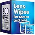 Screen Cleaner Wipes – Quick Dry, Streak-Free Screen Wipes for Electronics, Phones, Computers, Cameras, and All Lenses, Soft & Gentle, 300ct, Pre-Moistened & Individually Wrapped