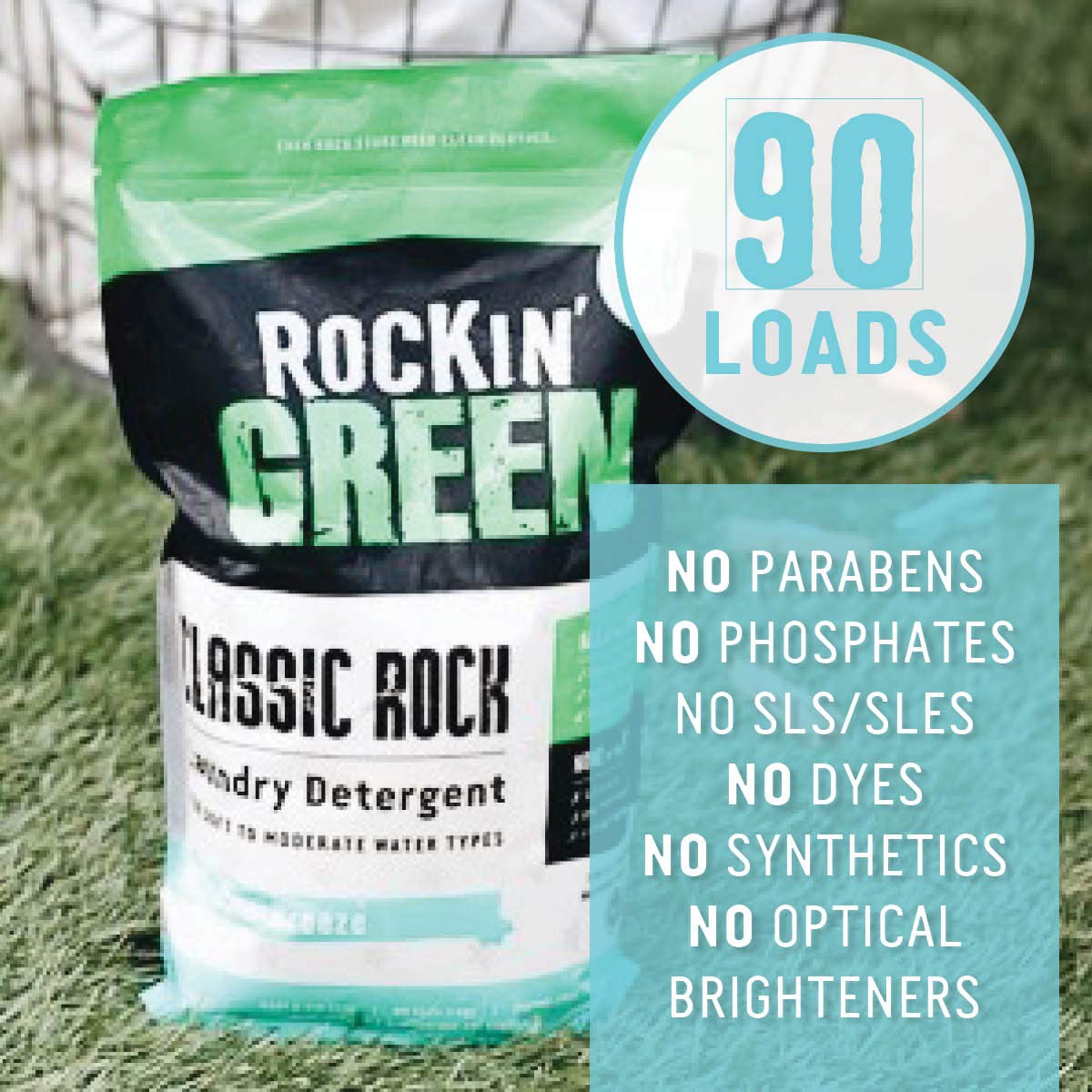 Rockin' Green Classic Rock Powdered Laundry Detergent, AC/DSea Breeze