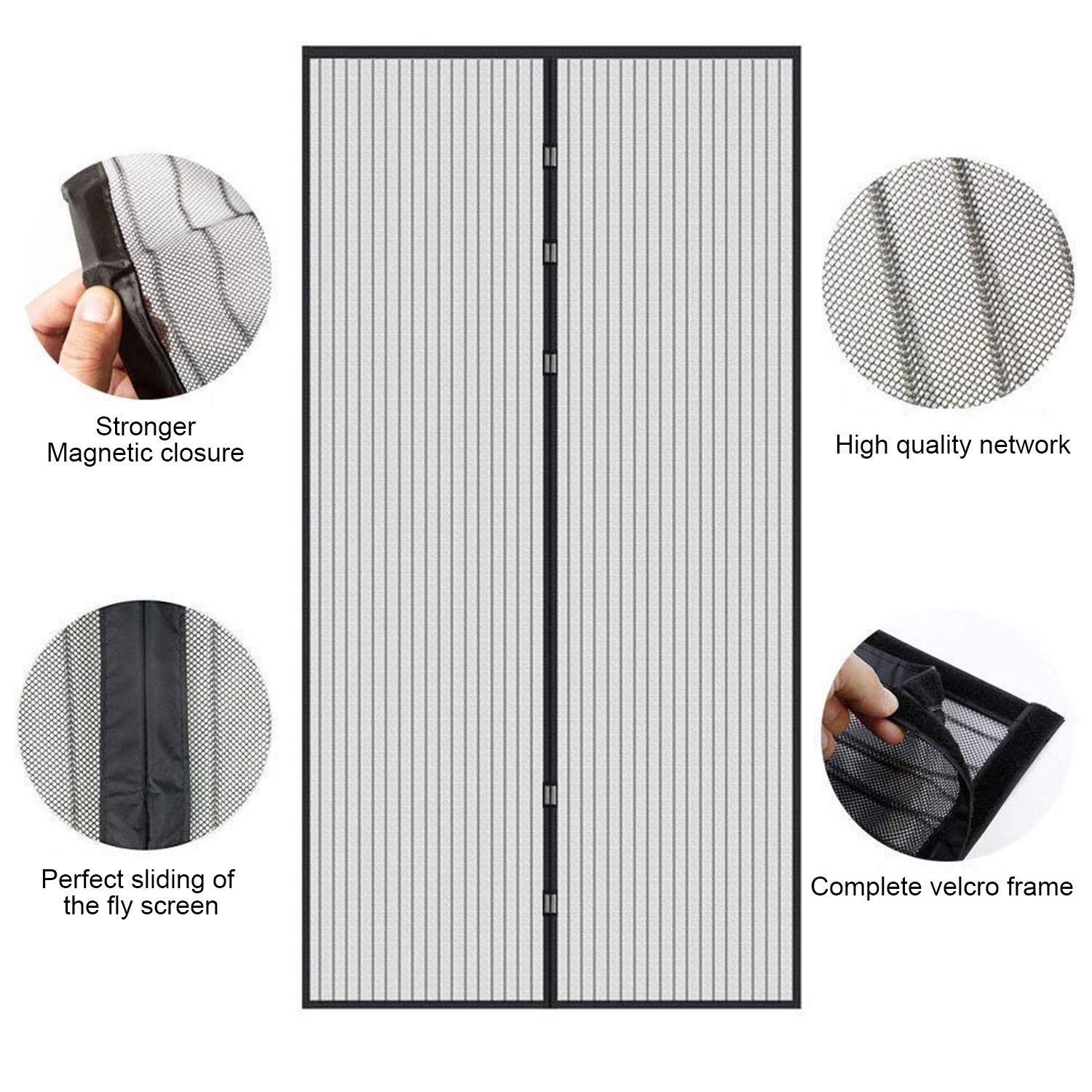 Zanzariera Magnetica, Schermo Automatico della Porta, Dimensioni 100 x 210CM, Resistente e Traspirante, Adatto per Soggiorno, Camera da Letto, Cucina, ecc