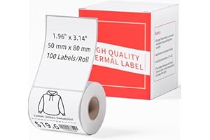 PONEK M110 Labels Compatible for M110/ M100/ M220/ N20/ M221/ M250/M260, 1.96'' x 3.14'' (50x80mm), 100 Labels/Roll, for Address/Mailing/Barcode/Business/Office