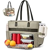 LOVEVOOK Lunch Tote Bag for Women, Work Bag with Insulated Lunch Compartment Laptop Bag Large Lunch Bag for Teacher, Daily