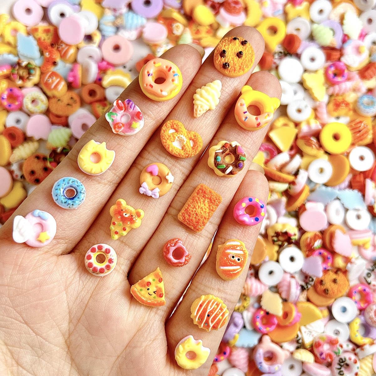 Photo 1 of 110Pcs Slime Charms Food Cute Set and Cartoon Animals- Mixed Lot Assorted Food Resin Flatback Cute Sets for DIY Crafts Making,Decorations,Scrapbooking,Embellishments,Hair Clip B