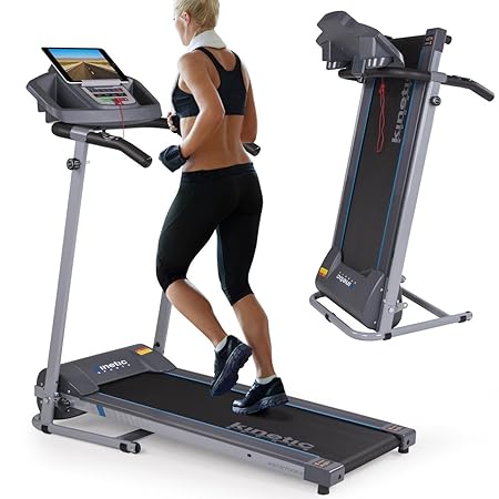 Kinetic Sports Laufband 500 Watt leiser Elektromotor 12 Pogramme, GEH- und Lauftraining, Tablethalterung, stufenlos einstellb