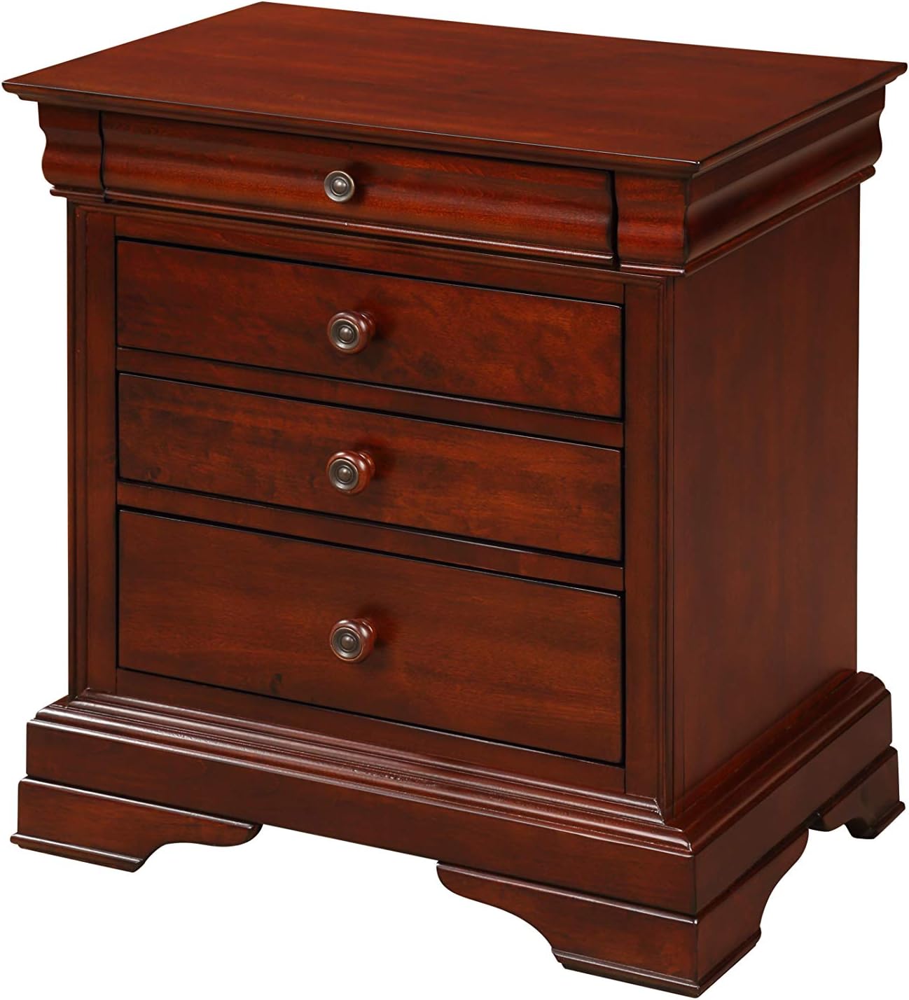 Amazon Com Valdivia Louie Phillipe 4 Drawer Night Stand In Cherry Kitchen Dining