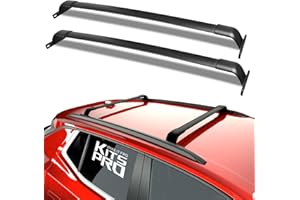KitsPro 260lb Roof Rack Cross Bars for 2018-2024 Chevy Chevrolet Equinox, 2018-2024 GMC Terrain (ONLY FIT Factory Raised Side Rails), Matte Black Heavy Duty Aluminum Cargo Crossbar