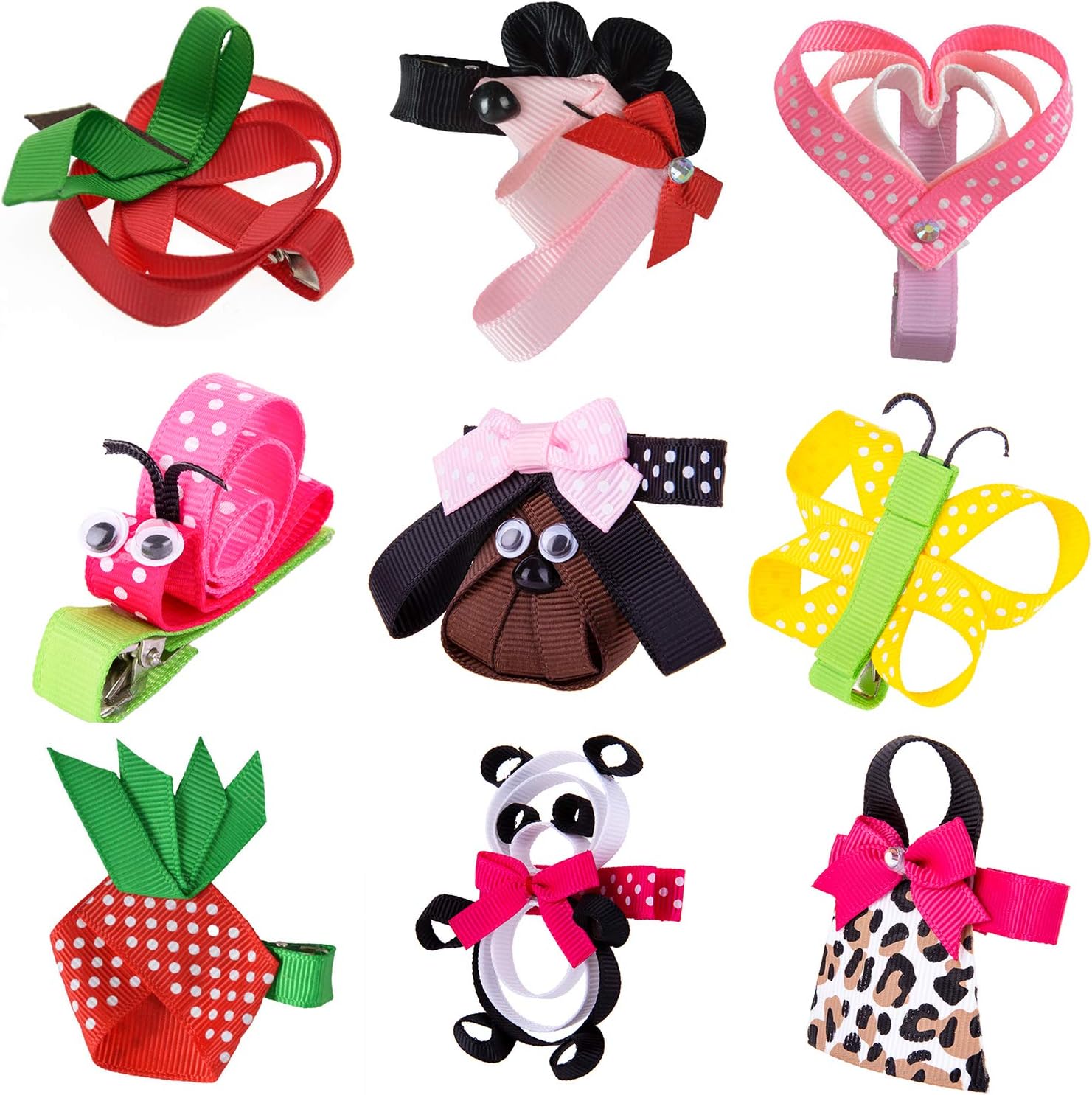 Hair Bow Clips Hair Pins Handmade Printed Hair Barrettes for Baby Girl Toddlers
