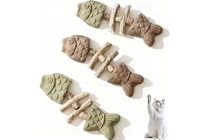 PurriDent - Fix Your Cat’s Dental Health, Creative Fish Bone Cat Toy, Fishbone Catnip & Silvervine for Cats, Chew Stick Toy f