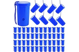 CONEHOY 54 Pcs Mini Air Horn with Lanyard 3 Inch Blue Horn Noise Whistle Loud Noise Maker Blow for Sporting Events Fun Stadiu