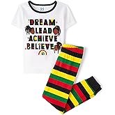 The Children's Place Girls' 100% Cotton Short Sleeve Top and Pants,2 Piece Pajama Set
