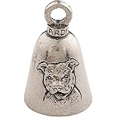 Guardian Bell PitBull Good Luck Bell w/Keyring & Black Velvet Gift Bag | Motorcycle Bell | Lead-Free Pewter | Made in USA