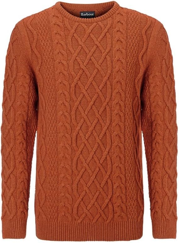 burnt orange cable knit cardigan