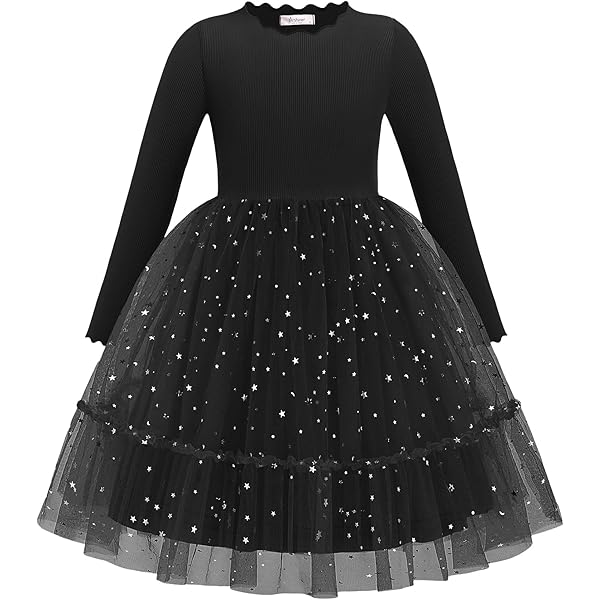Amazon.com: Arshiner Toddler Tulle Dress Party Princess Long Sleeve Sparkle  Tutu Fall Winter Little Girls Dresses Black 3T : Clothing, Shoes & Jewelry