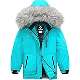 GEMYSE Girl's Winter Waterproof Ski Snow Jacket Hooded Fleece Lined Windproof Coat