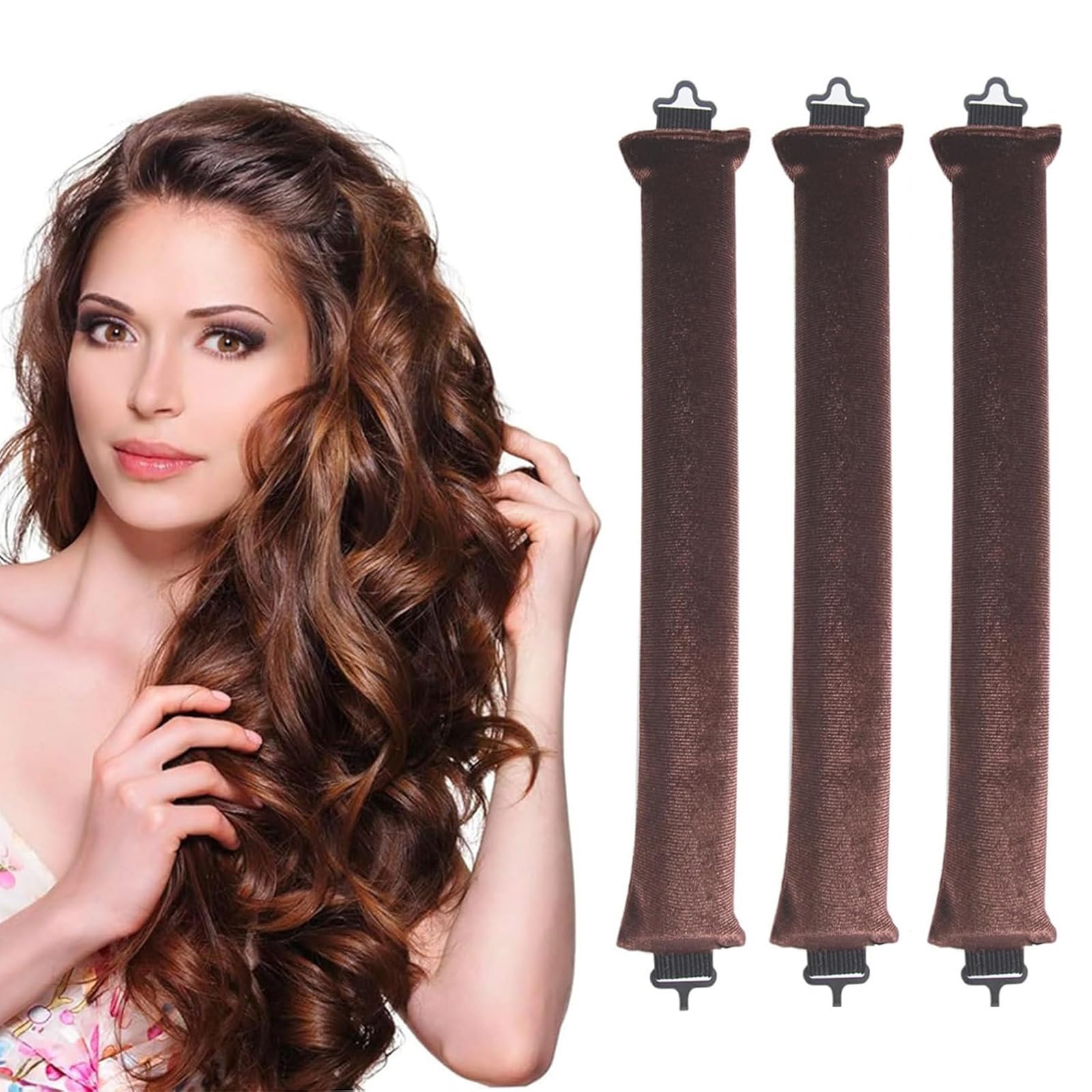 3 Pcs Hair Rollers,Heatless Curlers,Hair Curlers for Long Hair,Heatless Curling Rod for All Hair Types,Hair Curlers No Heat,Lazy Curlers Hair Styling Tools