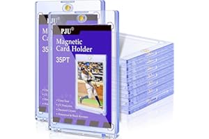 PJU 30ct Magnetic Card Holder, 35pt One Card Holder Touch for Trading Cards, U-V Protection Magnetic Card Case for Baseball Cards, Card Protectors Hard Plastic, Display Case for Game Cards, Sports Cards