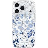 kate spade new york iPhone 17 Pro Case - Compatible with MagSafe - Designer Phone Case - Flowerbed Blue Gems