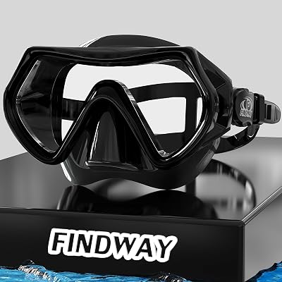 Findway Snorkel Mask 180° View Adult Junior Anti Fog Anti UV Tempered Glass