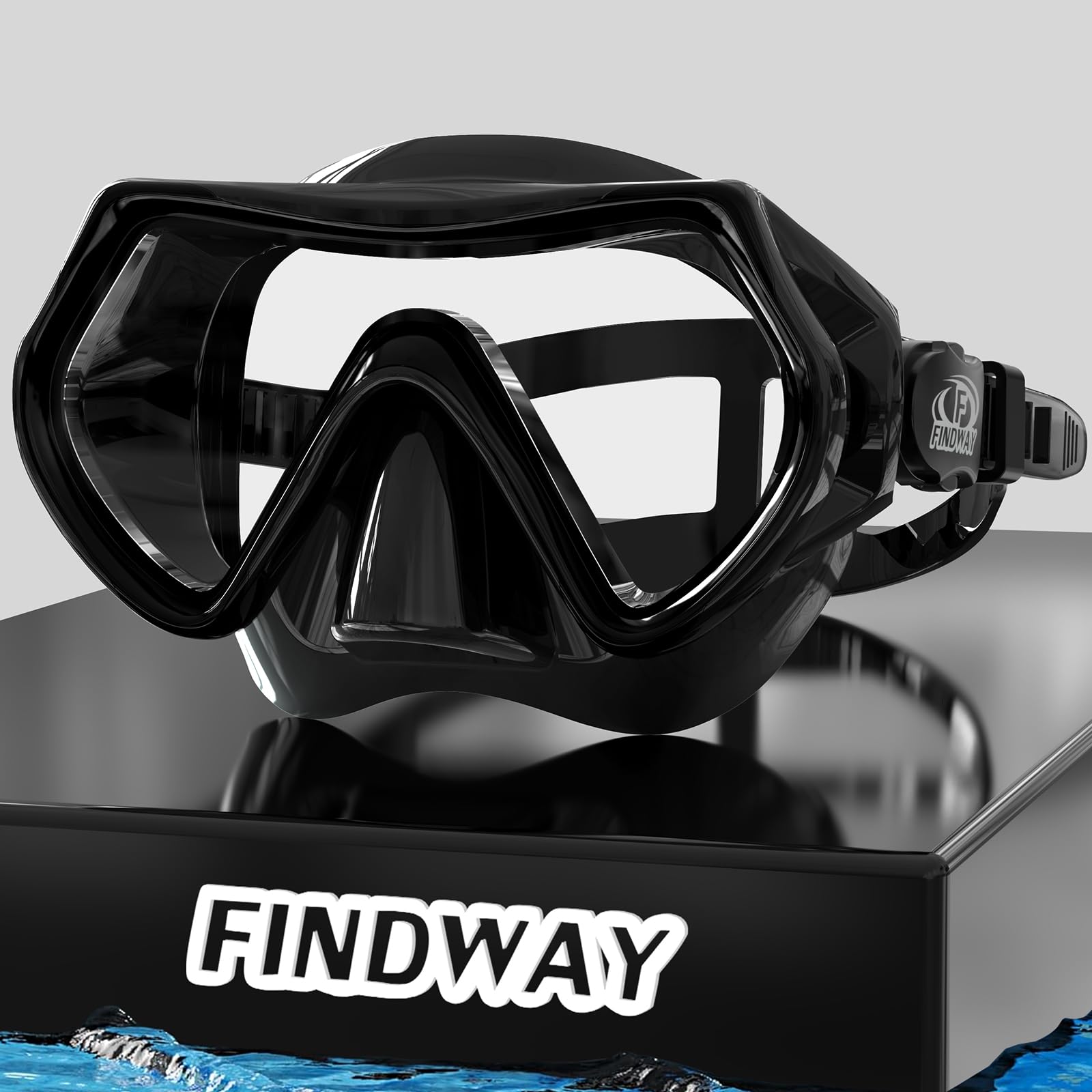 Findway Snorkel Mask,180°view Snorkelling Mask Adult & Junior, Diving mask Anti-Fog & Anti-UV Tempered Glass, Wide View Snorkel Mask, Easy Adjustable Strap Mask for Diving, Snorkelling and Swimming — image 1