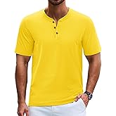 Cotrasen Men's Henley Shirts Short Sleeve 3 Button T-Shirts Casual Lightweight Basic Tee Fashion Summer Tops