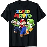 Super Mario Luigi Mario and Yoshi Group Shot T-Shirt